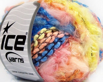 Value Pack - 8 bolas Lot-Ancona amarillo salmón sombras azul hilo de punto -ANC59707