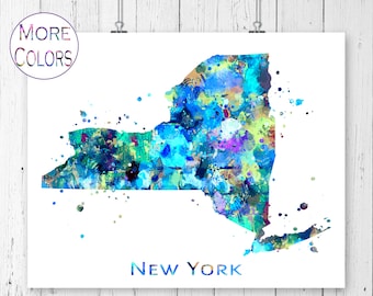New York Map Art Print,  Poster, Wall Art,  Contemporary Art, Modern Wall Décor (Unframed)