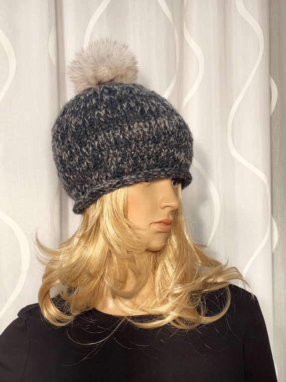 Winter Hat With Detachable Real Fox Fur Pom Pom -SKU  display picture 2