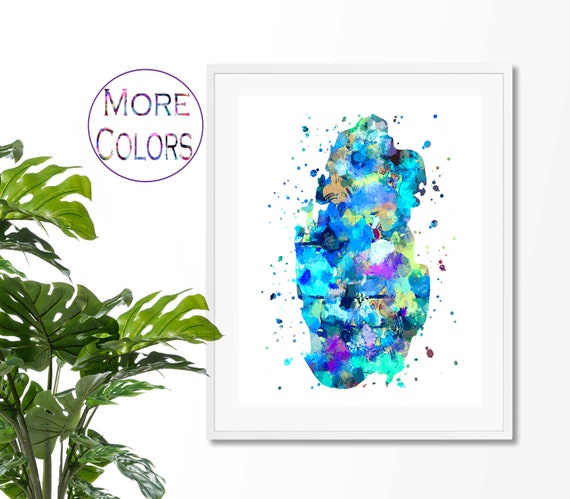 Qatar Watercolor Map Art Print, Poster, Wall Art, Contemporary Art, Modern Wall Decor, Office Decor