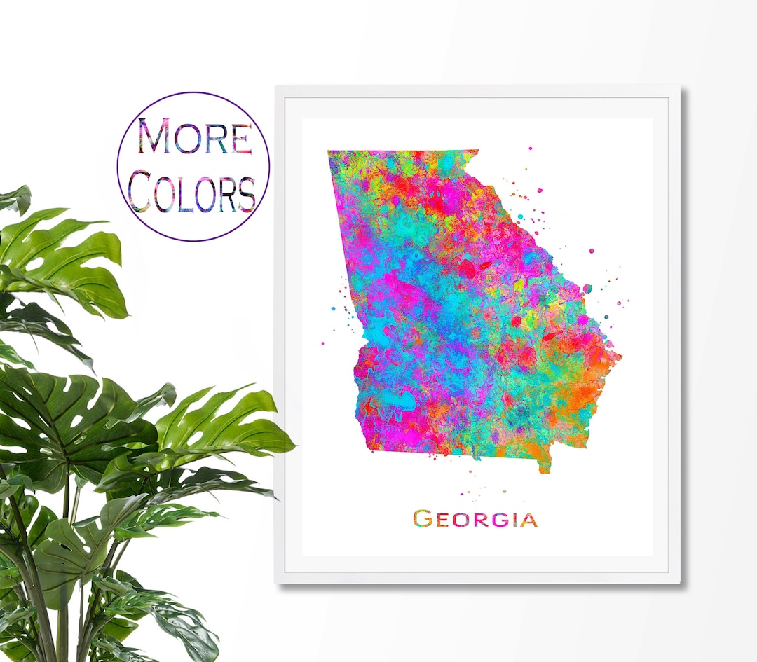 Georgia Map Art Print, Poster, Wall Art, Contemporary Art, Modern Wall ...