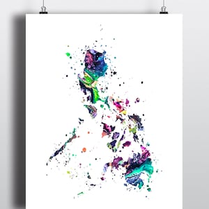 Philippines Map Art Print, Poster, Wall Art, Contemporary Art, Modern ...