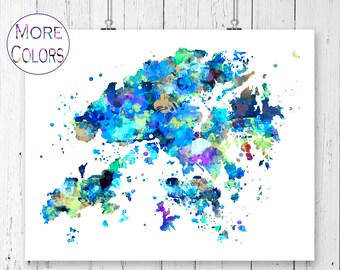 Poster Carte Art Print - Les États-Unis, Fleuve Mississippi Et Traite De La Fourrure - Décoration Murale