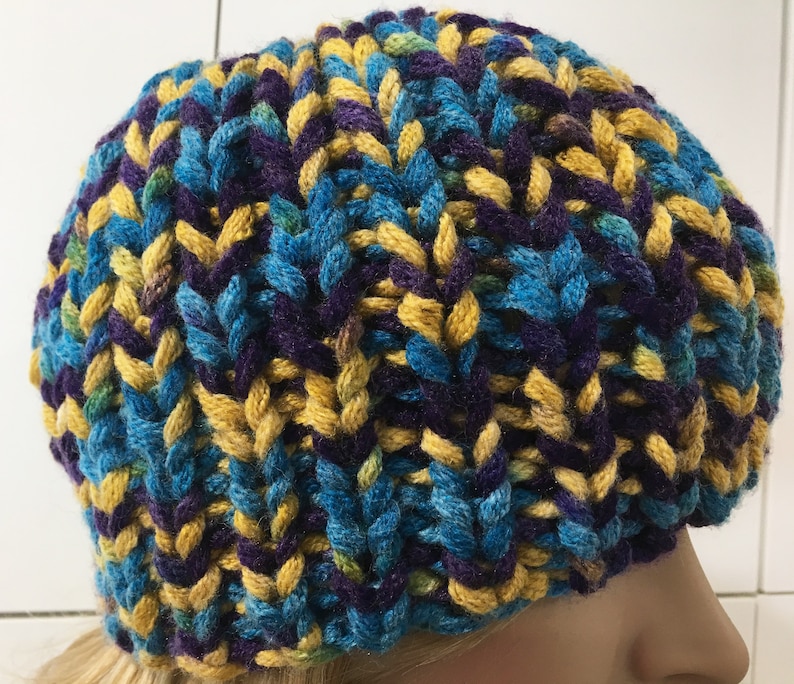 Hat and Double Twist Infinity Scarf Handmade Knit Set, Beanie and Cowl ...