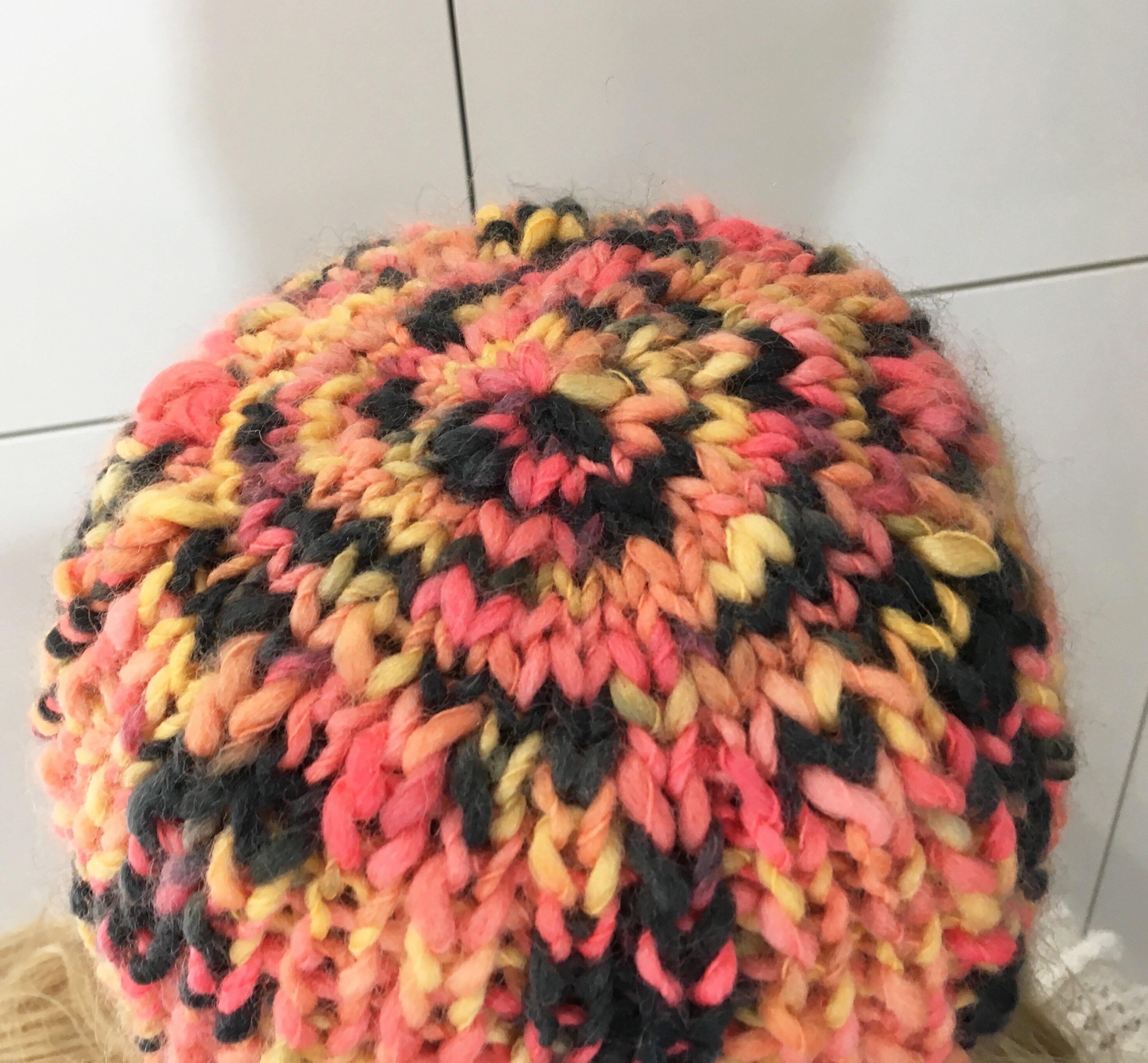 Hat and Double Twist Infinity Scarf Handmade Knit Set, Beanie and Cowl ...