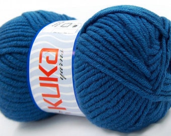 Value Pack - 3 Balls Lot - Kuka Merino Bulky Blue Knitting Yarn -MB16727