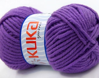 Value Pack - 3 Balls Lot - Kuka Merino Bulky Violet Knitting Yarn -MB16733