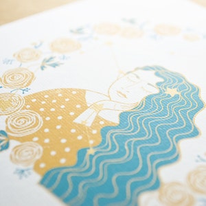 Aquarius Constellation Print with gold details image 2