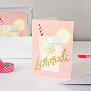 Lemonade Greeting Card with gold foil image 2