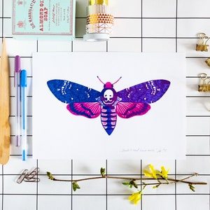 Set of 2 to 6 // Jewel Moth Series Screenprints matte / metallic image 3