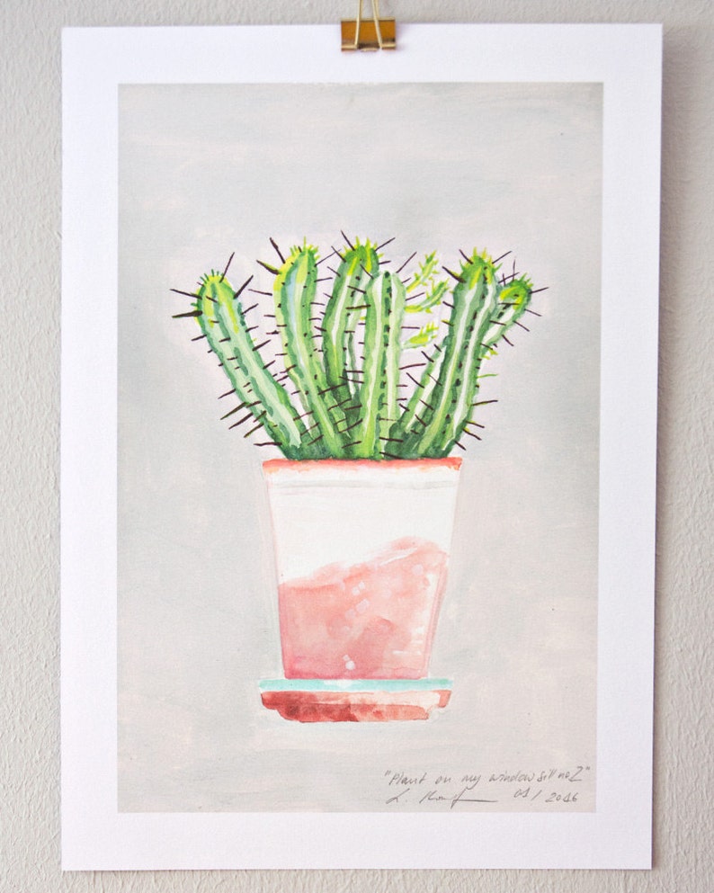 Plant on my window sill no. 2 // print, watercolor image 1