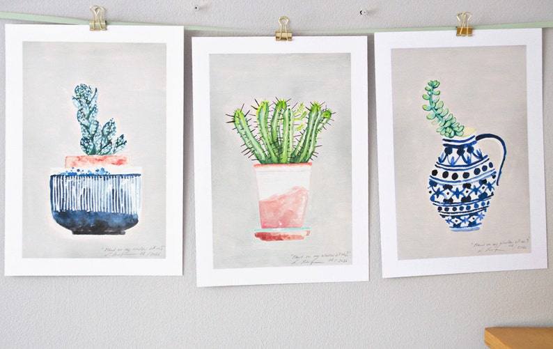 Plant on my window sill no. 2 // print, watercolor image 5