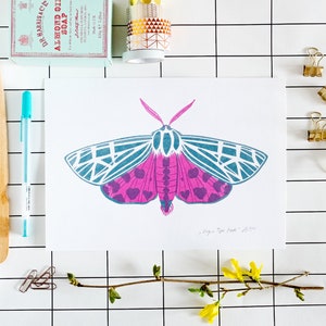 Set of 2 to 6 // Jewel Moth Series Screenprints matte / metallic image 7