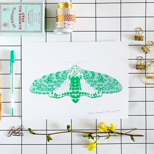 Set of 2 to 6 // Jewel Moth Series Screenprints matte / metallic image 4