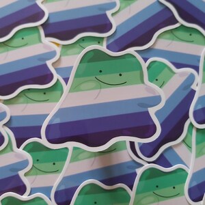 Gay MLM Queer Pride Flag Ditto Pokemon Pocket Monster Human Rights LGBTQIA+ 3" Sticker Activism Pride Flag Queer Joy Community