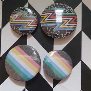 Disability Pride Flag blob abstract 25mm / 32mm button badge pin Visible Chronic Illness Neurodivergent Spoonie Disability Rights Community