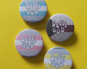 Demi God Pride vlag knop badge - LGBTQIA+ demigirl demigirl demiboy demigender pin
