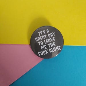 面白い汚い言葉のボタンバッジ - 反社会的ユーモアピン（32 mm）