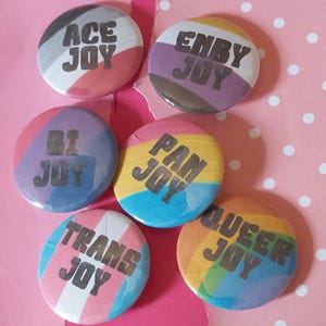 Ace / Bi / Pan / Trans / Enby / Queer Joy LGBTQ+ Activist Pride Flag Paint 32mm Button Badge Pin LGBTQIA+ Activism Queer Joy Rights