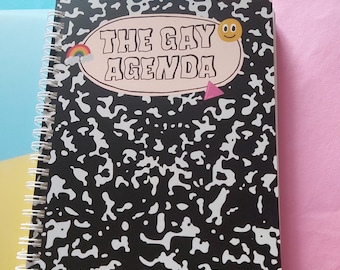 The Gay Agenda Notebook: A5 Spiral Bound Lined Paper