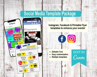 School and Community Event Template Bundle | PTO PTA Social Media Posts & Flyers | Canva Editable