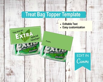 Editable Teacher Treat Bag Topper Template – Appreciation Gift Bag (Digital Download)