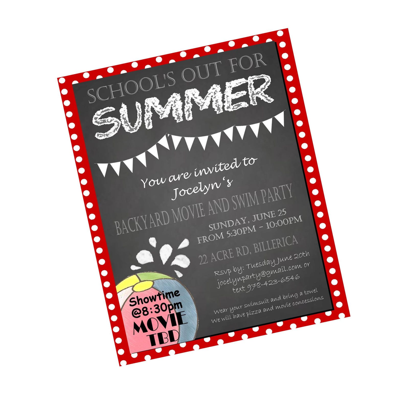 Schools Out Party Invite | Etsy