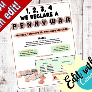 Penny War -  School PTA Event Flyer