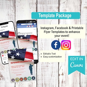 Veterans Celebration | School & Community Event Template Bundle | Canva Editable zdjęcie 1