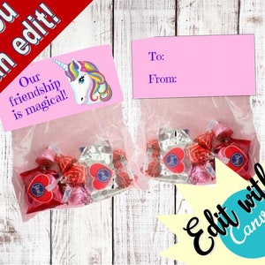Our friendship is magical! Unicorn bag - goody bags - bag toppers - Valentines Day