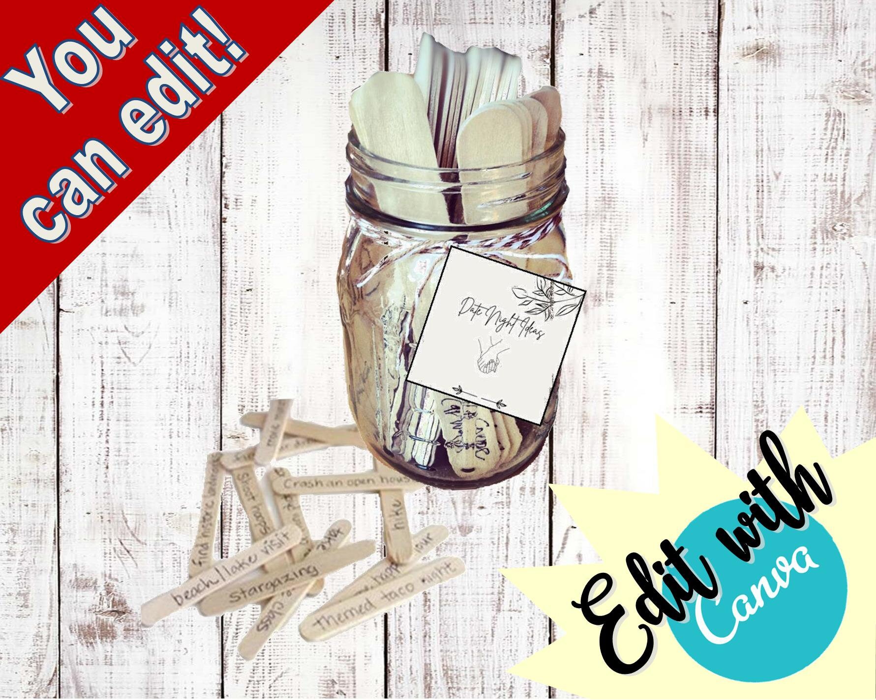 Date Ideas Jar Label - Etsy UK