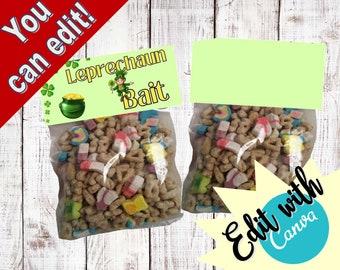 Leprechaun Bait - goody bags - bag toppers - St Patricks Day