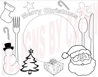 Christmas coloring placemat