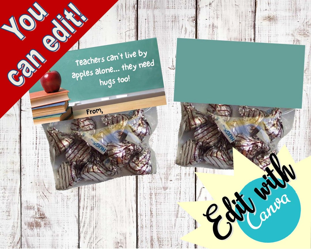 Teacher Appreciate Teachers Need Hugs Goody Bags Bag Toppers Etsy