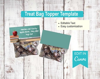Teachers need hugs - Hershey kiss - Teacher Appreciation | Editable Treat Bag Top Templates | Canva Editable