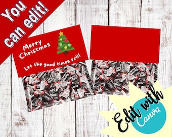 Merry Christmas - Let the good times roll - goody bags - bag toppers