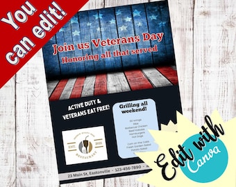 Veterans Day- Event Flyer -  Promotional Flyer - Social Media flyer
