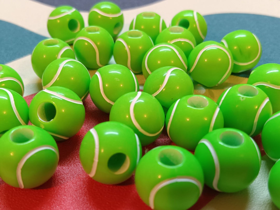 30 Acrylic Tennis Ball Beads Sports : DIY Jewelry Supplies 118 - Etsy
