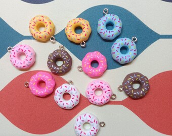 12 Colorful and Cute Donuts Charms - Pendant - DIY -  Jewelry making #083