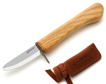 Cuchillo de tallado para niños y principiantes con funda de cuero para cuchillos BeaverCraft C1 Kid