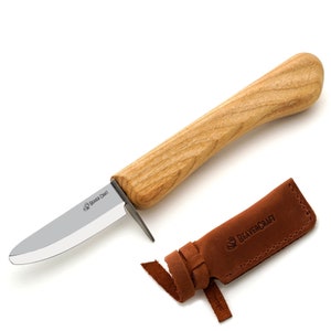 Takagi Wood Carving Left Handed Whittling Knife 40mm Woodworking Cutting  Tool, with Wooden Sheath & Handle, for Woodcarving, Chip Carving