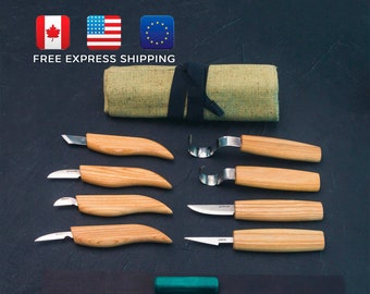 Wood Carving Knives Small Sculpture Knife Tool Set + Wooden Blocks  BeaverCraft