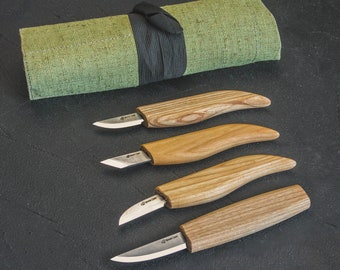 Ensemble de 4 couteaux de base couteaux de sculpture sur bois outils de sculpture sur bois couteaux couteaux à tailler sloyd ensemble de démarrage BeaverCraft S07