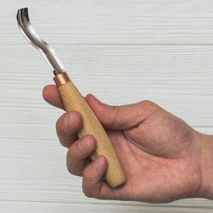 Wood Carving Tools Chisels NEW Compact Short Bent Gouge Sweep 8 Tool for Spoon Carving Kuksa Carving Bowls Carving Tool BeaverCraft K8a/14