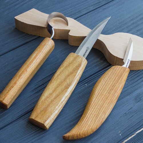 Spoon Carving Set Wood Carving Knives Set With Wooden Spoon Etsy