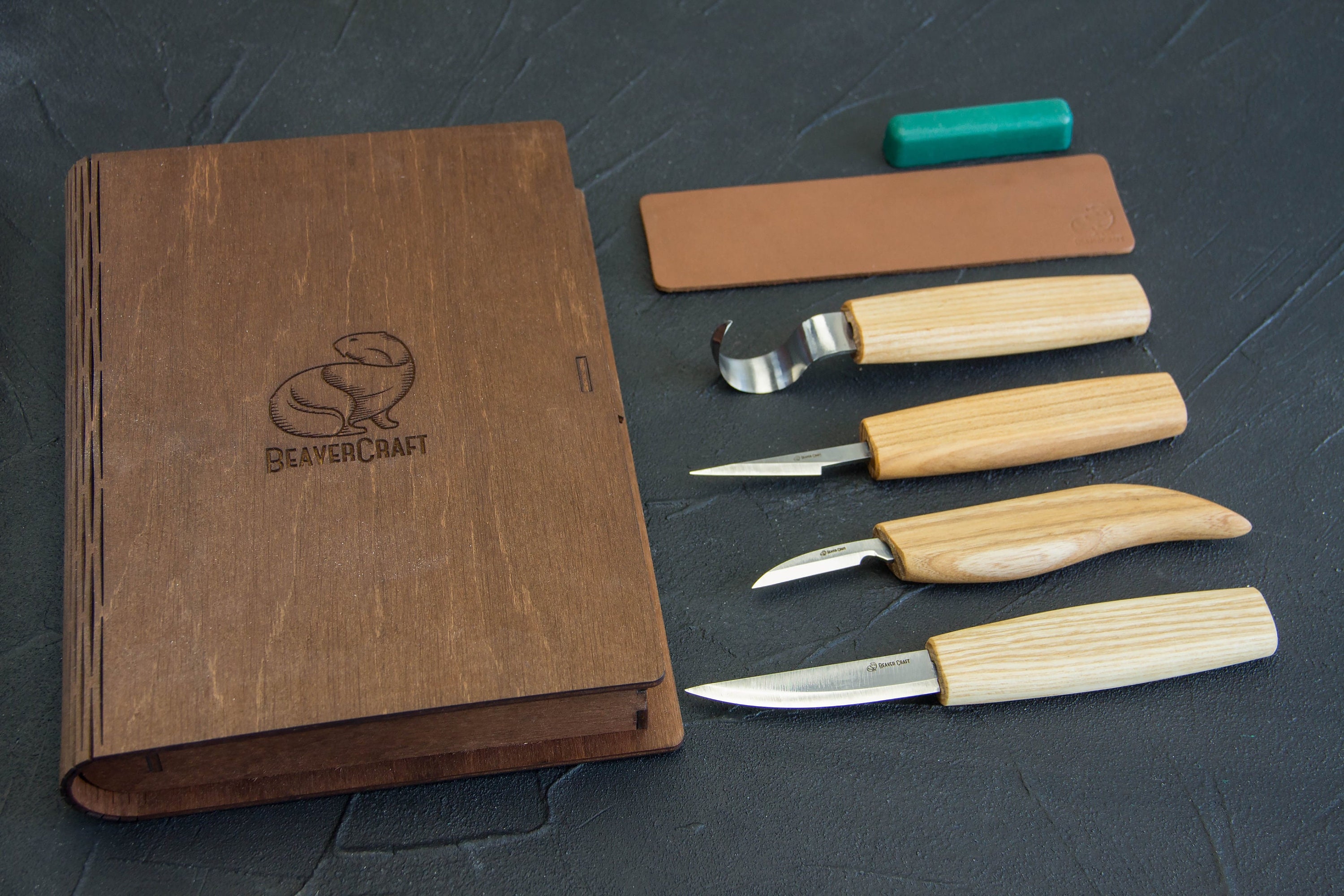 BeaverCraft S09 Book Wood Carving Knife Set in Giftbox
