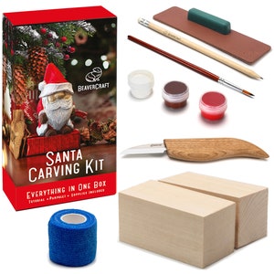 Santa Wood Carving Kit: Beginner Whittling Set BeaverCraft DIY06