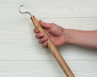 Spoon Carving Knife Kuksa Carving Knife TOP Spoon Knife Double-Sided Spoon Knife Knife with Long Handle Hook Knife Bowl BeaverCraft SK2 Long