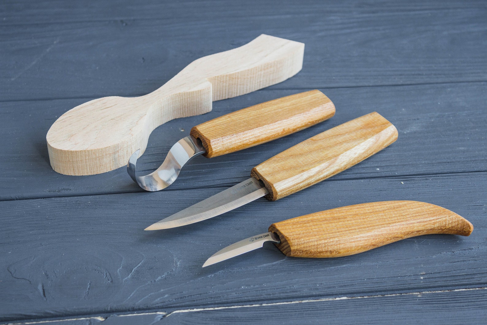 Spoon Carving Set Wood Carving Knives Set with Wooden Spoon Etsy