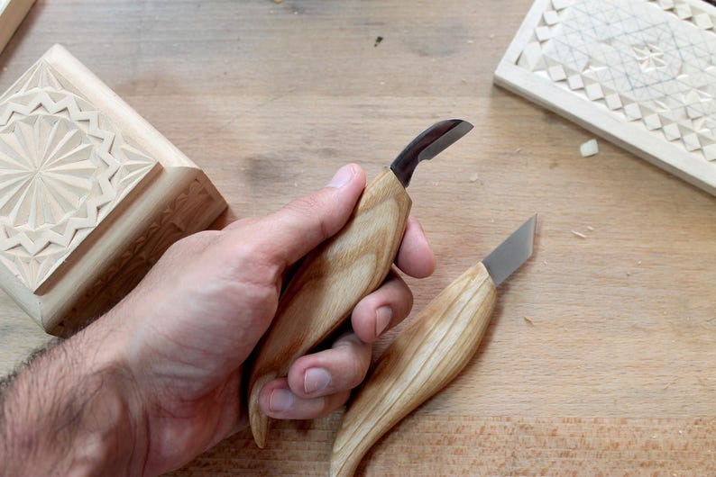 Chip Carving Knives Set Wood Carving Tools Set Kit Woodcarving Etsy